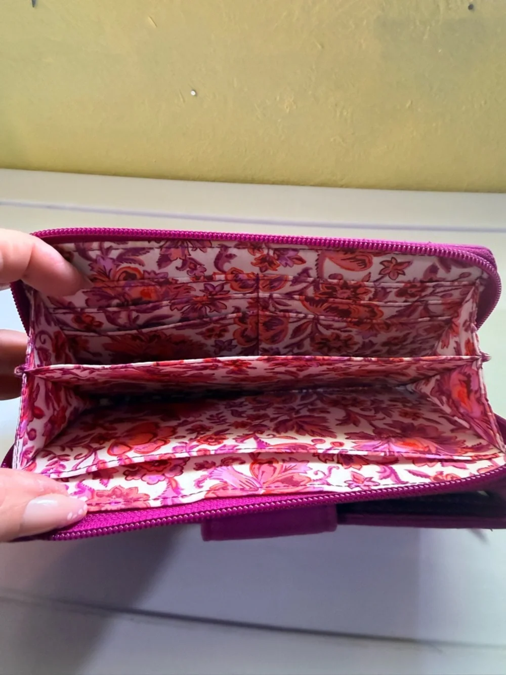 Vera Bradley Quilted Magenta Turn-Lock Wallet - Picture 5 of 5
